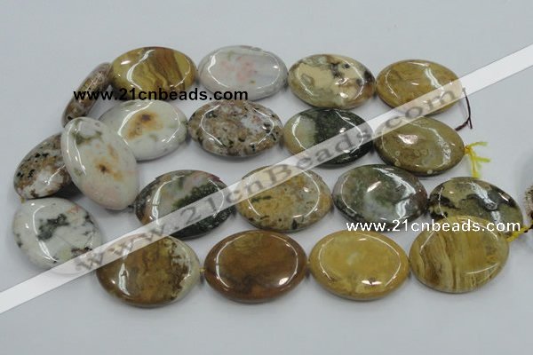 CAB952 15.5 inches 30*40mm oval ocean agate gemstone beads