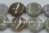 CAB955 15.5 inches 20mm flat round ocean agate gemstone beads