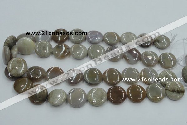 CAB955 15.5 inches 20mm flat round ocean agate gemstone beads