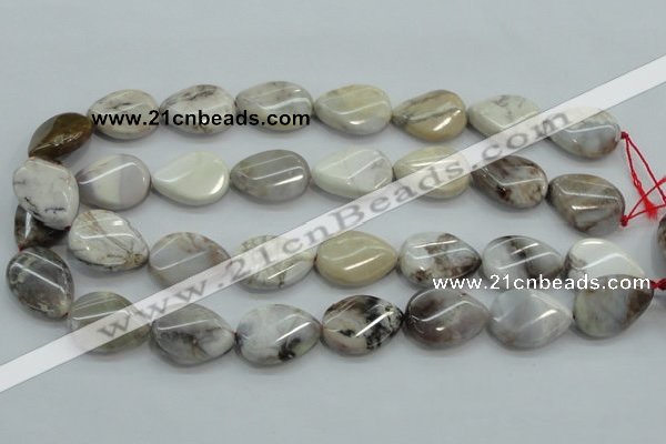 CAB962 15.5 inches 18*25mm twisted teardrop ocean agate gemstone beads