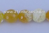 CAB966 15.5 inches 6mm faceted round fire crackle agate beads