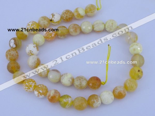 CAB966 15.5 inches 6mm faceted round fire crackle agate beads