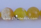 CAB967 15.5 inches 8mm faceted round fire crackle agate beads