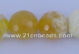 CAB969 15.5 inches 12mm faceted round fire crackle agate beads