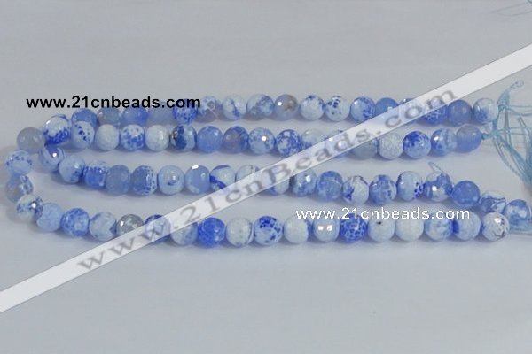 CAB972 15.5 inches 6mm faceted round fire crackle agate beads