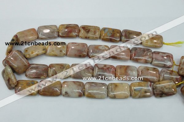 CAB979 15.5 inches 18*25mm rectangle Morocco agate beads wholesale