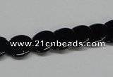 CAB981 15.5 inches 12mm flat round black agate gemstone beads wholesale