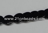 CAB981 15.5 inches 12mm flat round black agate gemstone beads wholesale