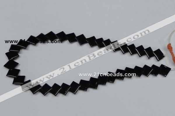 CAB984 15.5 inches 12*12mm rhombic black agate gemstone beads wholesale