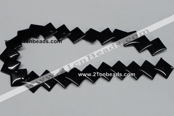 CAB985 15.5 inches 18*18mm rhombic black agate gemstone beads wholesale