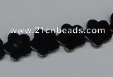 CAB988 15.5 inches 12*12mm star black agate gemstone beads wholesale