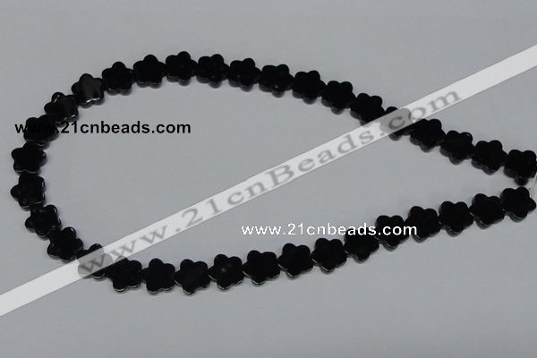 CAB988 15.5 inches 12*12mm star black agate gemstone beads wholesale