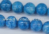 CAB999 15.5 inches 12mm round blue crazy lace agate beads