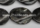 CAE110 15.5 inches 22*30mm twisted oval astrophyllite beads wholesale