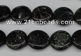 CAE46 15.5 inches 15mm flat round astrophyllite beads wholesale