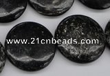 CAE49 15.5 inches 25mm flat round astrophyllite beads wholesale