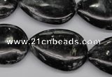 CAE70 15.5 inches 22*30mm flat teardrop astrophyllite beads wholesale