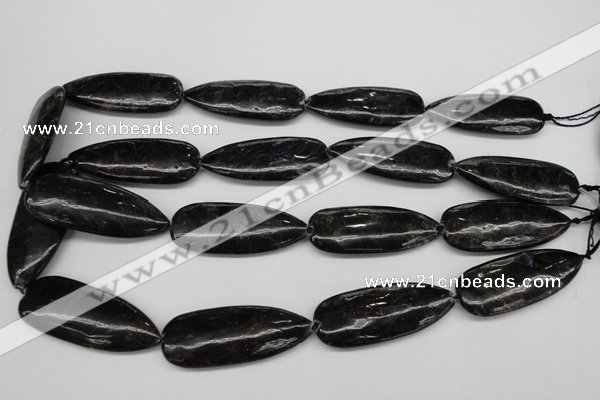 CAE72 15.5 inches 18*44mm flat teardrop astrophyllite beads wholesale