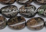 CAF135 15.5 inches 10*14mm twisted oval Africa stone beads