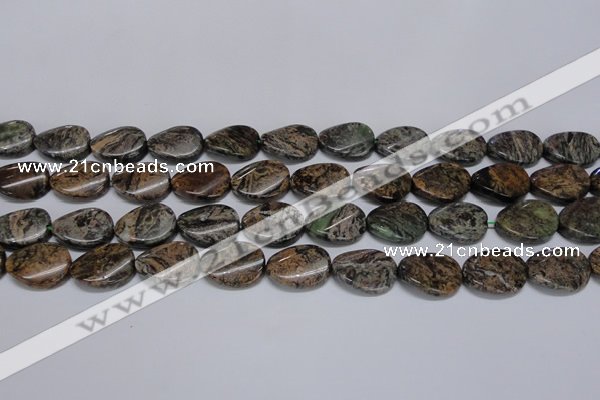 CAF135 15.5 inches 10*14mm twisted oval Africa stone beads