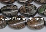 CAF136 15.5 inches 12*16mm twisted oval Africa stone beads