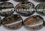 CAF138 15.5 inches 15*20mm twisted oval Africa stone beads