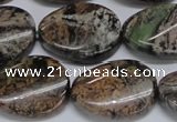 CAF139 15.5 inches 18*25mm twisted oval Africa stone beads
