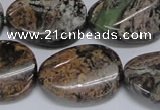 CAF140 15.5 inches 20*30mm twisted oval Africa stone beads