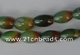 CAG1007 15.5 inches 8*12mm rice rainbow agate beads wholesale