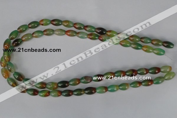 CAG1007 15.5 inches 8*12mm rice rainbow agate beads wholesale