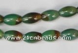 CAG1008 15.5 inches 8*12mm rice rainbow agate beads wholesale