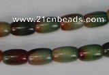 CAG1010 15.5 inches 8*12mm drum rainbow agate beads wholesale