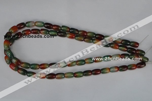 CAG1010 15.5 inches 8*12mm drum rainbow agate beads wholesale