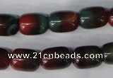 CAG1011 15.5 inches 12*14mm drum rainbow agate beads wholesale