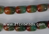 CAG1012 15.5 inches 8*12mm drum rainbow agate beads wholesale