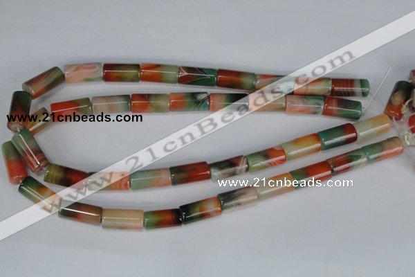 CAG1016 15.5 inches 10*20mm column rainbow agate beads