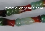 CAG1018 15.5 inches 10*30mm bone rainbow agate beads