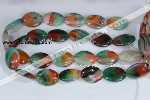 CAG1025 15.5 inches 22*30mm oval rainbow agate beads