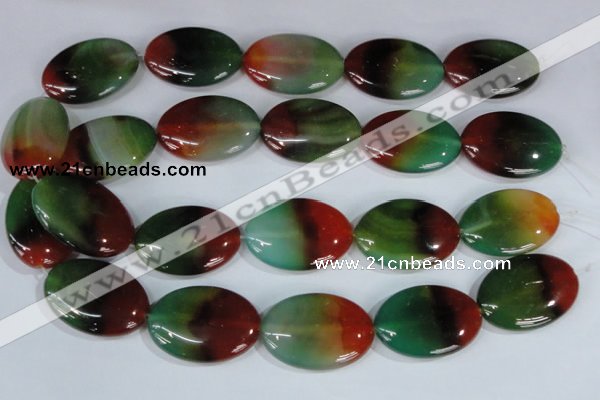 CAG1026 15.5 inches 25*35mm oval rainbow agate beads