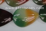 CAG1030 15.5 inches 22*30mm flat teardrop rainbow agate beads