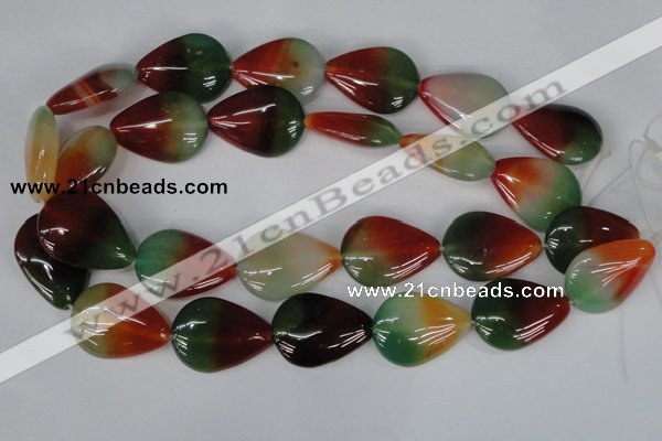 CAG1030 15.5 inches 22*30mm flat teardrop rainbow agate beads