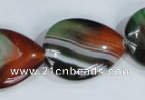 CAG1034 15.5 inches 22*30mm flat teardrop rainbow agate beads