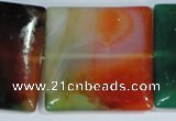CAG1050 15.5 inches 40*40mm square rainbow agate beads