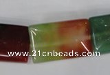 CAG1053 15.5 inches 18*25mm rectangle rainbow agate beads