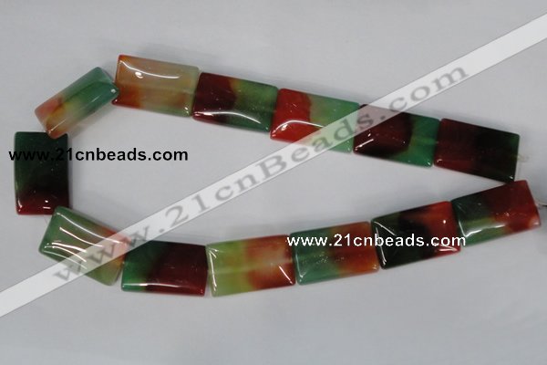 CAG1053 15.5 inches 18*25mm rectangle rainbow agate beads