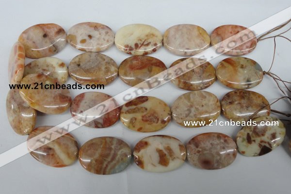 CAG1096 15.5 inches 25*35mm oval Morocco agate beads wholesale