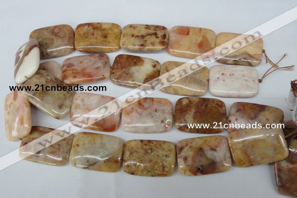 CAG1100 15.5 inches 25*35mm rectangle Morocco agate beads wholesale