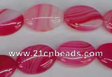 CAG1174 15.5 inches 13*18mm oval line agate gemstone beads