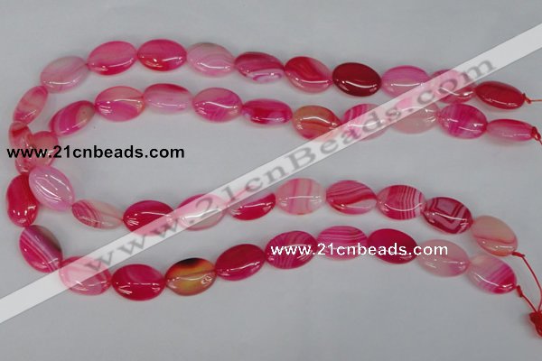 CAG1174 15.5 inches 13*18mm oval line agate gemstone beads