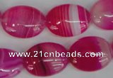 CAG1175 15.5 inches 15*20mm oval line agate gemstone beads